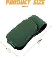 Sunglasses Holders For Car Sun Visor, Leather Eyeglasses Hanger Mounter, Magnetic Glasses Holder And Ticket Card Clip, Auto Interior Accessories Universal For SUV Pickup Truck - Green - View 2