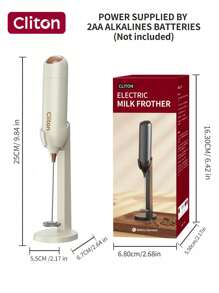 CLITON 电池式奶泡器（不含电池） - 适用于咖啡、拿铁、热巧克力，3 种款式（单头/经典塑料/升级不锈钢），6 种颜色（黑/白/粉/绿/红/蓝） - 圣诞节、圣尼古拉斯节、情人节、新年、乔迁、复活节的完美礼物 - 彩色 - 查看 18