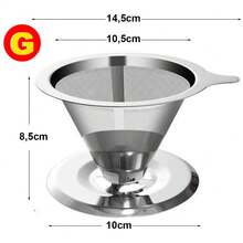 Filtro Coador De Café Inox 103 - Com Pegador em Silicone - Peneira Aço Reutilizável - Prata - Visão 6