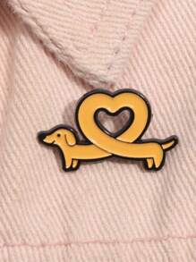 1 Stück süße Cartoon Dackel Liebe Brosche für Schultaschen und Kleidung, Legierung Öltropfen Pferde Pin Anstecker Accessoire