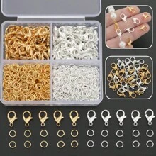 920pcs/Box DIY Jewelry Clasps & Jump Rings Kit, Including 120pcs Alloy Lobster Clasps, 800pcs Jump Rings, For Jewelry, Beaded Crafts, Necklace, Bracelet, Anklet, Earring, Pendant, Chain Connector Accessories