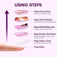Makartt 3D Nail Foil Glue, 2Pcs 8ml Nails Transfer Gel Adhesive Linear,, Ripple Designs, LED Lamp Required - 2 chai 3D 8ml - Xem 7