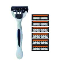 Men's 3-Layer Manual Shaver Set With Anti Slip Handle, Multiple Replacement Blades And Knife Holder Box - Perfect For Trimming Beards And Beards, Men's Grooming Set | Stylish Shaver Design | Durable Shaver Set, Beard Grooming Set