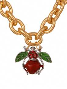 1 peça personalizada exagerada liga strass abelha cereja melancia abacaxi fruta broche estilo pingente corrente robusta colar festa ao ar livre viagem música festival celebração feriado vestir, moda verão homens e mulheres centenas de modelos de joias presente para amigos irmãos colegas de classe
