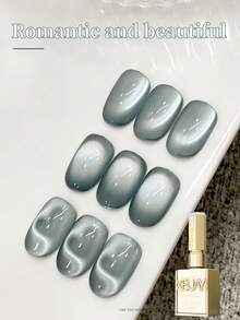 1支15毫升猫眼美甲凝胶，半永久可卸UV/LED美甲沙龙DIY凝胶，春夏款 - 灰色 - 查看 8