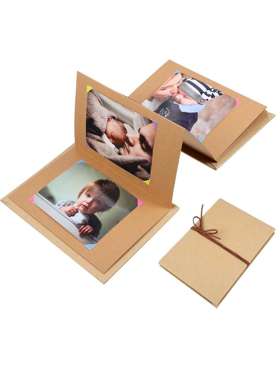 1pc Kraft Paper Folding Cubic Photo Album, Handmade Doodle, Graduation/Birthday Gift, Anniversary Memory Album, Suitable For Photos & Important Records