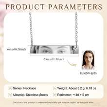 Personalized Eye Photo Necklace, Custom Eye Pattern Necklace, Couple's Eye Gift, Unique Gift For Her, Anniversary Gift, Perfect For Mother's Day - Multicolor - View 6