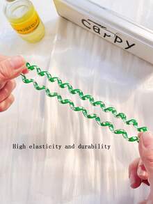 6 件/包 - 简约糖果色发带，柔软造型发带套装，高弹力发带，不损伤螺旋发带，防扭马尾辫夹，适合日常化妆、通勤、运动、马尾辫、派对装饰、新娘派对、单身派对、女生礼物、情人节 - 彩色 - 查看 5