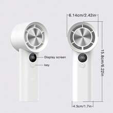 Mini Handheld Fan Bladeless With Type-C Rechargeable Battery, Portable And Compact Design, Pocket Travel Cooling With Digital Display, Quiet And Powerful, Suitable As A Gift For Girls/Women/Friends - Màu vàng - Xem 2