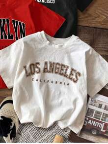 Conjunto de Camisetas de Cuello Redondo para Mujer, 3 Piezas, Ajuste Holgado y Sólido en Varios Colores con Estampado de Amor y Corazón, Ideal para Capas o Uso Único - Esencial para Primavera/Verano y Todas las Estaciones - Multicolor - Ver 4