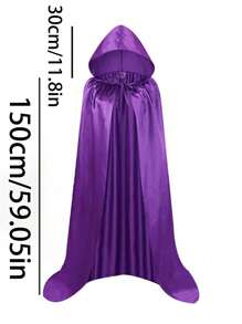 Mantello da adulto per Ognissanti, mantello della morte in tessuto colorato, mantello di demone mago, veste da mago medievale, mantello del Grim Reaper, accessorio da bar e discoteca, costume da festival