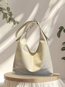 复古大容量柔软纯色女士单肩包，百搭斜挎包，手提包，女士流浪汉单肩包，大容量吊带斜挎包，手提包，休闲工作包