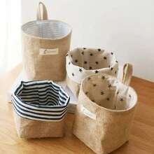 Yiuswoy 1 peça Mini Cesta de Armazenamento de Tecido de Juta, Cesta de Parede para Cozinha, Restaurante, Cesta de Armazenamento, Para Banheiro, Quarto, Sala de Estar, Dormitório, Escritório, Mesa, Artigos Diversos, Cesta de Organização, Decoração para Casa, Cesta de Presente, Cestas de Prateleira