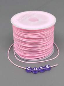 1pc Non-Elastic Pink Beading Cord, Colorful Crafting Thread String Cord For Jewelry Making Bracelet Necklace DIY Craft Bead String Beading Crafting Cords