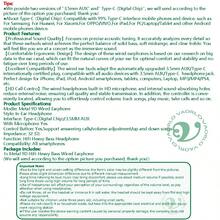 VAORLO DAC 数字芯片有线耳机，3.5mm AUX/Type-C接口，9D HiFi 重低音环绕立体声入耳式耳机，兼容三星安卓系统 - 彩色 - 查看 5