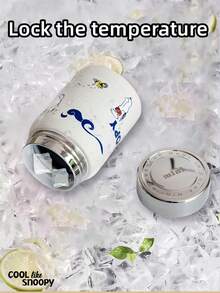 SNOOPY 1 件史努比不锈钢马克杯，便携式小巧水瓶，时尚简约设计，适合户外和汽车使用