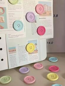 Cute Macaron Candy Color Button Fridge Magnets Set, Photo Wall Memo Board Magnets, Refrigerator Magnetic Stickers, Home Decor - Multicolor - View 1