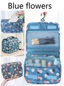 1pc Hanging Toiletry Bag, Bathroom Storage Bag, Toiletries Organizer, Cosmetic Storage Bag, Multi-Function Organizer Bag For Eye Shadow, Mirror, Eyeliner, Lip Gloss, Skin Care Products, Toothbrush, Toothbrush Cup, Soap, Shampoo, Comb, Watch, Mobile Phone, Necklace, Jewelry, Digital Product Storage, Travel Essentials, Holiday Organizer, Bathroom Essentials.