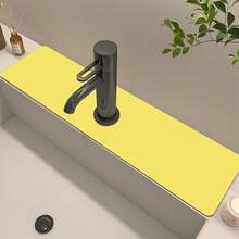 1pc Solid Color Sink Faucet Suction Cup Mat, Drain Mat, For Kitchen, Bathroom Sink, Countertop, Drain Mat, Silicone Washbasin, Trimmable And Quick-Drying Mat - Multicolor - View 9