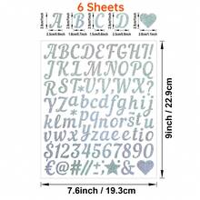1080PCs Glitter Alphabet Number Stickers - Gold & Silver - 0.5/1 Inch - Sparkly Decals For Guka, Balloons, & Spice Jars 6Sheets - Multicolor - View 15