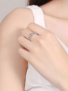 Gift Boxed Luxury High-End Stacked Cubic Zirconia Rings, Suitable For Women's Wedding, Engagement Wear And Holiday Gifts - Silver - View 3