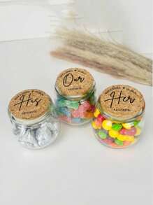 1 peça/3 peças Frasco de Armazenamento de Doces com Nome e Data Personalizados, Frascos Dispensadores, Frascos de Desejos, Frascos à Deriva, Frascos de Água Benta, Presentes de Casamento, Aniversário, Aniversário de Casamento, Lembrancinhas de Batismo