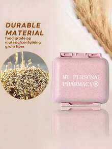 6-Compartment Portable Mini Pill Box, Pink Color With "Medicine" Letter Print, Weekly Medication Organizer, Travel Pill Case, 6-Grid Compact Pill Box, Daily Vitamin Supplement Storage, Pocket/Wallet Size, Letter ID Tag Jewelry Box, Earrings, Rings Storage, Home & Travel Essential - Pink - View 8