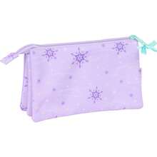 Safta Dreifach Federmäppchen Frozen "Spirit" Schulbedarf - Etui mit 3 Fächern und Reißverschluss für Kinder - Großer Organizer für Schulmaterial, Lustiges Design und Offizielle Lizenz - Verschiedenfarbig - Übersicht 2