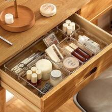 Living And Home Premium Transparent Desktop Organizer Set (6 Or 12-Piece) - Modular PS Plastic Drawer & Desk Organizers - Stackable - 6PCS Transparent - 查看 6