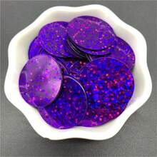 200 件 25 毫米 PVC 扁平圆形散片，带 1 个侧孔，亮片缝纫婚礼工艺配件 DIY 吊坠亮片饰边