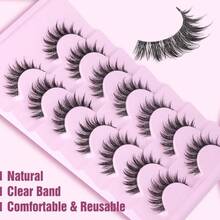 Manga Lashes Natural Look False Eyelashes Anime Lashes Mink Wispy Fluffy Spiky 3D Volume Eyelashes Pack Korean Japanese Asian Cosplay Fake Eyelashes Look Like Individual Cluster 7 Pairs By EYDEVRO