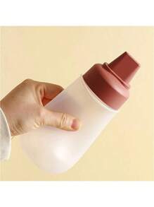 1 pieza Botella para exprimir salsa, recipiente rellenable a prueba de fugas para condimentos como ensalada, salsa de tomate, miel, mermelada, salsa de ostras, utensilios de cocina, artículos escolares