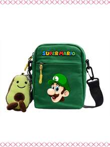 Super Mario Super Mario Super Mario Small Square Bag, Katon Mario Printed Small Square Bag, Multi-Functional And Versatile Crossbody Bag For Campus Students Ladies' Bag, Ladies' Crossshoulder Bag