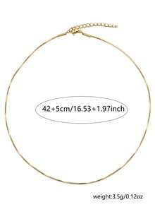 A Simple And Elegant Stainless Steel Round Snake Necklace For Ladies - 金黃色 - 查看 4