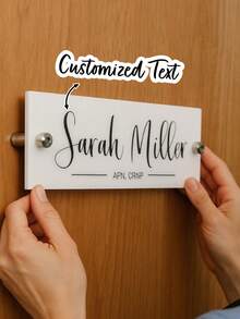 Custom Office Door Name Plate Personalized Acrylic Sign Professional Name Tag For Doctors Nurses Teachers Counselors Staff Business Desk Or Clinic Room Decor Unique Gift Idea For Graduation Promotions Appreciation Week Work Anniversary Office Accessories House Decoration Home Decor Back To School Gift Father's Day Present,Graphic Print,Xmas Decoration,For Housewarming - Multicolor - View 1