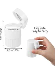 四合一药丸切割器、粉碎器、储物盒、旅行多功能收纳器、分流器、每日分配器 - 彩色 - 查看 7