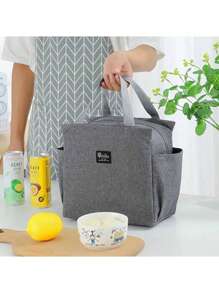 Thermal Bag,Lunch Insulated Bag With The "Four Cups Of Coffee" Pattern Paired With A Black Cutlery Storage Bag, A Double Pocket Lunch Box Bag, Large Capacity, Student Meal Insulated Refrigerated Bag, Portable Travel Picnic Bag, Office School Lunch Bag Insulated Lunch Box, Work Lunch Box, Work Office Holiday Lunch Box, And Multi-Functional Camping School Lunch Box For Both Men And Women, Back To School, Outdoor Carrying Bag