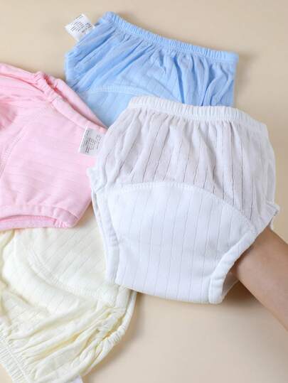 3/4片装新生儿如厕训练裤，轻薄可水洗夏季训练裤，男女宝宝通用，可重复使用布尿布，柔软透气，适合如厕训练、户外活动，新生儿必备