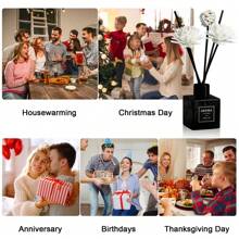 1pc 50ml Plant Flower Fragrance Series Small Square Bottle Fireless Aromatherapy Essential Oil Bedroom Living Room Fragrance Incense Ornaments Home Air Freshener