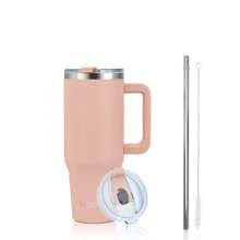 watersy 1pc WATERSY 30 Oz/40 Oz Tumbler With Handle And Straw | 100% Leakproof Insulated Tumblers, Vacuum Reusable Stainless Steel Insulated Water Bottle Travel Mug Cup | Includes ALL Accessories:2 In 1 Lid, Stainless Steel Straw, & Cleaner, For Outdoor, Camping