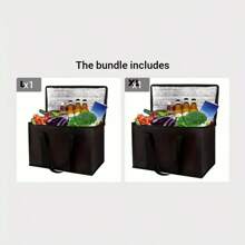 1 pezzo Borsa isolata portatile ad alta capacità, con isolamento termico a 3 strati, in tessuto non tessuto PVC, può mantenere il cibo caldo/freddo per 1,5 ore, rivestimento interno in alluminio facile da pulire, imbottitura in schiuma, manico, adatta per il ritorno a scuola, borsa da trasporto per uso esterno