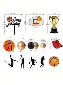 25pcs/Set Basketball Cupcake Toppers