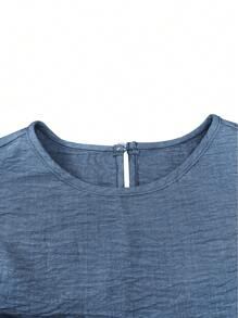 Vestido casual elegante de unicolor de cuello redondo, manga larga, corte slim para uso diario de las señoras