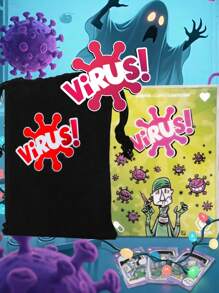 Virus 1 / Virus 2 El juego de mesa talla grande popular, con barajas de cartas y paquetes de cartas diseñados de forma única, juguetes de mesa, disponibles en inglés, francés y español, adecuados para juego familiar, mejor adaptado para equipos de 2 a 8 jugadores y la combinación de juguetes de cartas talla grande asequible que se puede regalar en Navidad, Día de la Independencia