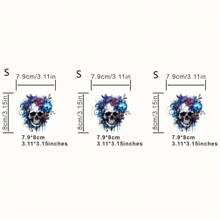 1pc/2pcs/3pcs Floral Skull Patches - Iron On Transfer Stickers For T-Shirts, Sweatshirts, Jeans, Bags, Clothing Accessories, Masks, Backpacks, Hats, Pillows - Washable And Long-Lasting - For DIY Fashion Enthusiasts - Perfect For Personalizing Apparel And Accessories