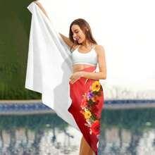 1 peça, macia e confortável, guirlanda floral espanhola de corrida de touros, design de touro, toalha de praia/banho, secagem rápida, sem areia, leve, cobertor multiuso, presente perfeito para família, amigos, todas as estações, piquenique, acampamento, academia