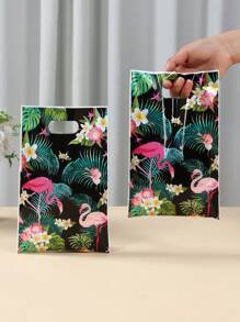 10/25/50 件夏威夷风格手提袋礼品袋，夏威夷火烈鸟图案礼品袋，夏威夷主题派对包装礼品袋，生日派对包装袋用品，家居装饰房间装饰包装袋用品，生日礼物，夏季装饰，结婚礼物婚礼回礼，适用于精品店产品包装