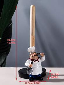 1pc Chef Style Paper Towel Holder, Resin Crafts Display For Kitchen, Cafe, Western Restaurant, Cake Shop