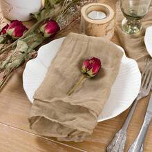 18 件/套薄荷绿色奶酪布餐巾，20 英寸 X 20 英寸餐巾，波西米亚风褶皱方形平纹细布餐巾，适合派对、婚礼、宴会、生日、家居装饰 - 彩色 - 查看 19