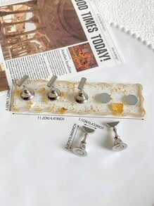 Acrylic Rhinestone Gold Foil Nail Art Palette, Brush Holder, Nail Practice Tip, Resin Crystal Beads And Laser Flower Decor DIY Kit - For Home Salon, Bridal, Valentine, Mother, Sister, Girlfriend